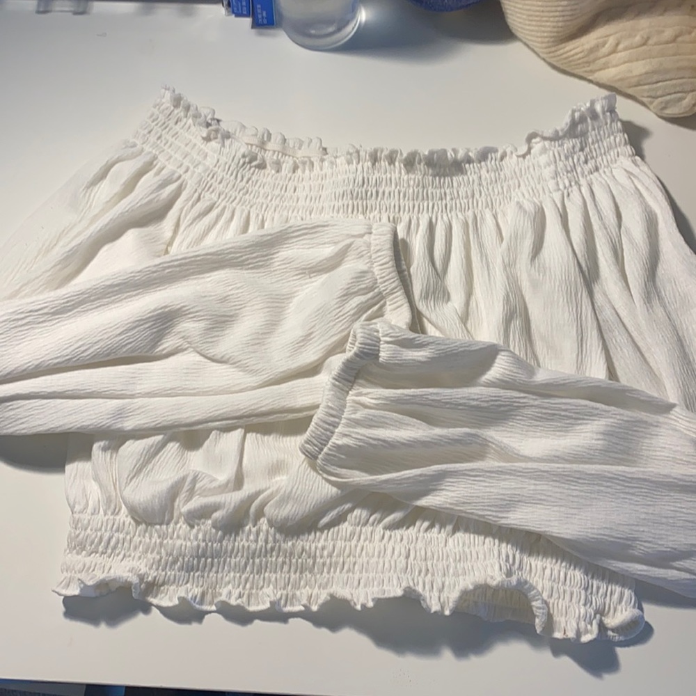 white off the shoulder blouse